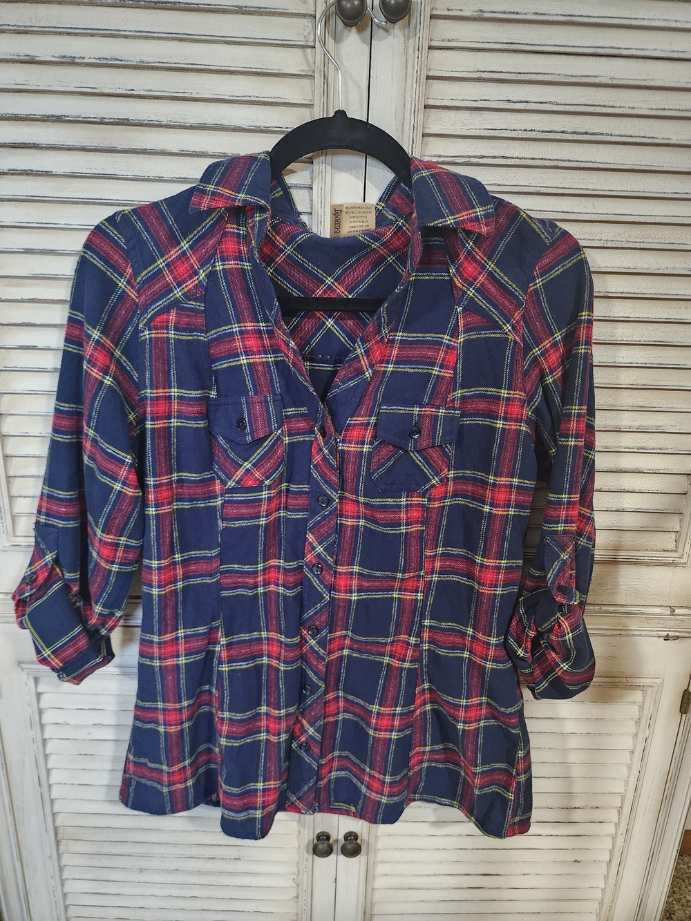 Passport Navy Red Plaid Button-Down Shirt